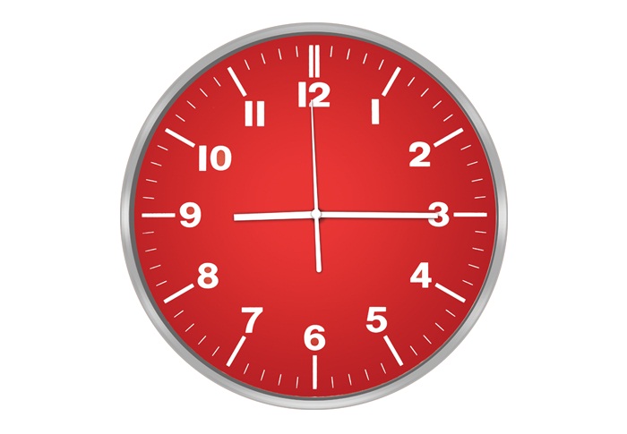 Часы настенные Centek <Red> (пурпур + хром) 30 см диам., круг, ПЛАВНЫЙ ХОД, кварц. механизм