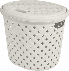 Корзина для белья 14л Rattan 325х280х280мм молочный туман (уп.10)