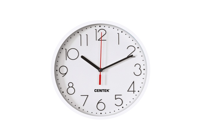 Часы настенные Centek (White) d23см кварцевый механизм (уп.10)