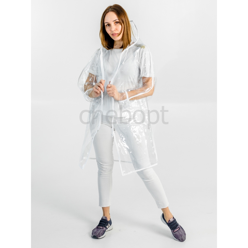 Дождевик ПРОЗРАЧНЫЙ р-р52-56, ПВХ#