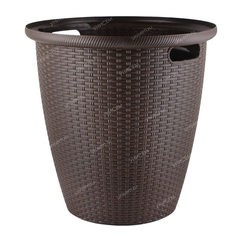 Кашпо напольное Rattan 50л d470мм с внутренним горшком 27л, горький шоколад (уп.1)