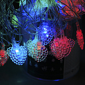 Гирлянда LED (28л) сердечко 2-х цв.лампочка (60 шт)