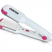 Выпрямитель Centek (бел/роз) 35Вт, гофре, 4 насадки, LED индикатор, широкие пластины.