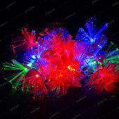 Гирлянда LED (18л) оптоволокно КРАСНЫЙ цветок 2-х цв.лампочка (60 шт)