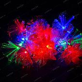 Гирлянда LED (18л) оптоволокно КРАСНЫЙ цветок 2-х цв.лампочка (60 шт)