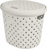 Корзина для белья 14л Rattan 325х280х280мм молочный туман (уп.10)