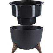 Кашпо Грация 2л Антрацит со вставкой Турция (уп.12)