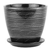 Горшок Бутон 1л 12см черн/серебро (уп.6)