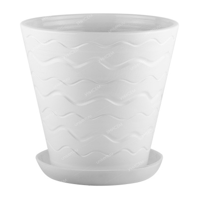Горшок Диор 9л белый с поддоном
