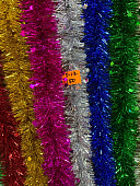 Мишура d=7см L=2,5 м Цветная со звездочками (10 шт/150шт)(цвета в ассортименте)КРАТНО 10