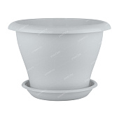 Горшок Гамма 2,9л D22 серый с поддоном (уп.24)#