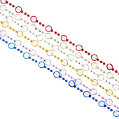 Бусы 200см с кольцами и маленькими бусинами пластик 6 цветов (12шт)
