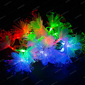 Гирлянда LED (18л) оптоволокно БЕЛЫЙ цветок 2-х цв.лампочка (60 шт)