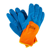 Перчатки Зимние оранжевые с синим обливом КРАТНО 10 цена за 1 пару (360шт/480шт)