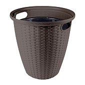 Кашпо напольное Rattan 20л d328 с внутренним горшком 11л, горький шоколад  (уп.5)