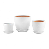 Набор горшков Шелк белый из 3-х 0,4/1/2,5л (уп.2)