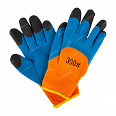 Перчатки Зимние оранжевые с черным обливом пальчики КРАТНО 10 цена за 1 пару (360шт)