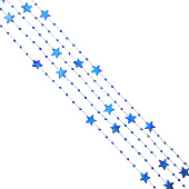 Бусы декоративные 200см шары и звезды, пластик, синий А06 (уп.140)