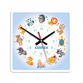 Часы настенные Centek <Kids> (дети) 25х25см, квадрат, шаговый ход, кварцевый механизм