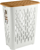 Корзина для белья 37л Wood 42,2х29х51,5см с откидной крышкой (уп.4)