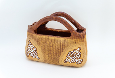 Кашпо Дамская сумка 2л 11*20*23см белая