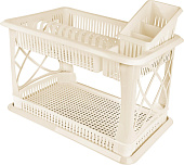 Сушилка для посуды 2-х ярусная 490х175х325мм шоколадный мокко (уп.7)