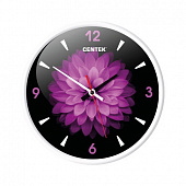Часы настенные Centek <Flower> (цветок) 25 см диам., круг, ПЛАВНЫЙ ХОД, кварцевый механизм