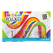 Крючок самоклеющийся 6х6см, 3 штуки в комплекте, ПВХ (уп.12)