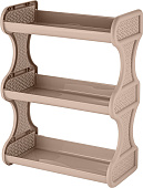Полка навесная Rattan 3-х секционная 32,4х17х41,8см морской песок (уп.27)