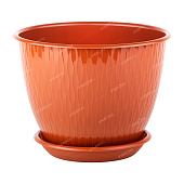 Горшок Корсика 2,4л d19 терракотовый с поддоном (уп.20)#