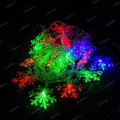 Гирлянда LED (18л) снежинка цветн.лампочка (60 шт)
