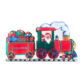 Гирлянда-панно Дед Мороз на поезде 24х44см (60 шт)