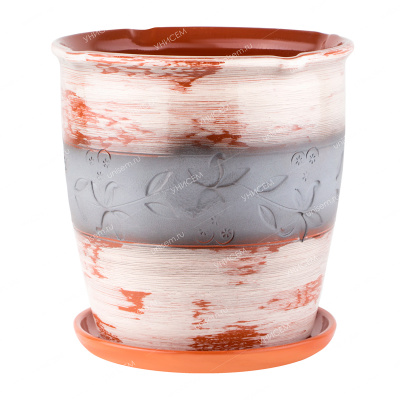 Горшок Оттиск 6,5л с поддоном