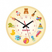 Часы настенные Centek <Toys> (игрушки) 25 см диам., круг, ПЛАВНЫЙ ХОД, кварцевый механизм