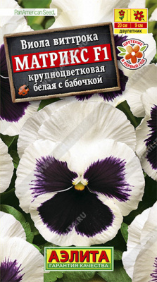 цВиола крупноцв. Матрикс белая с бабочкой 5шт